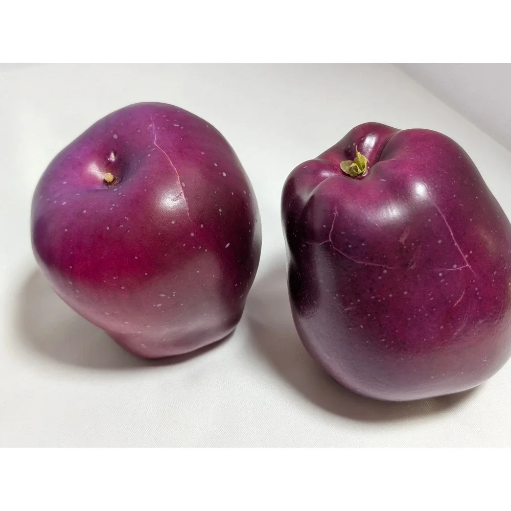 21 Piece Faux Apples Bulk Lot Artificial Fruit Red Purple Lenticels Plastic Foam